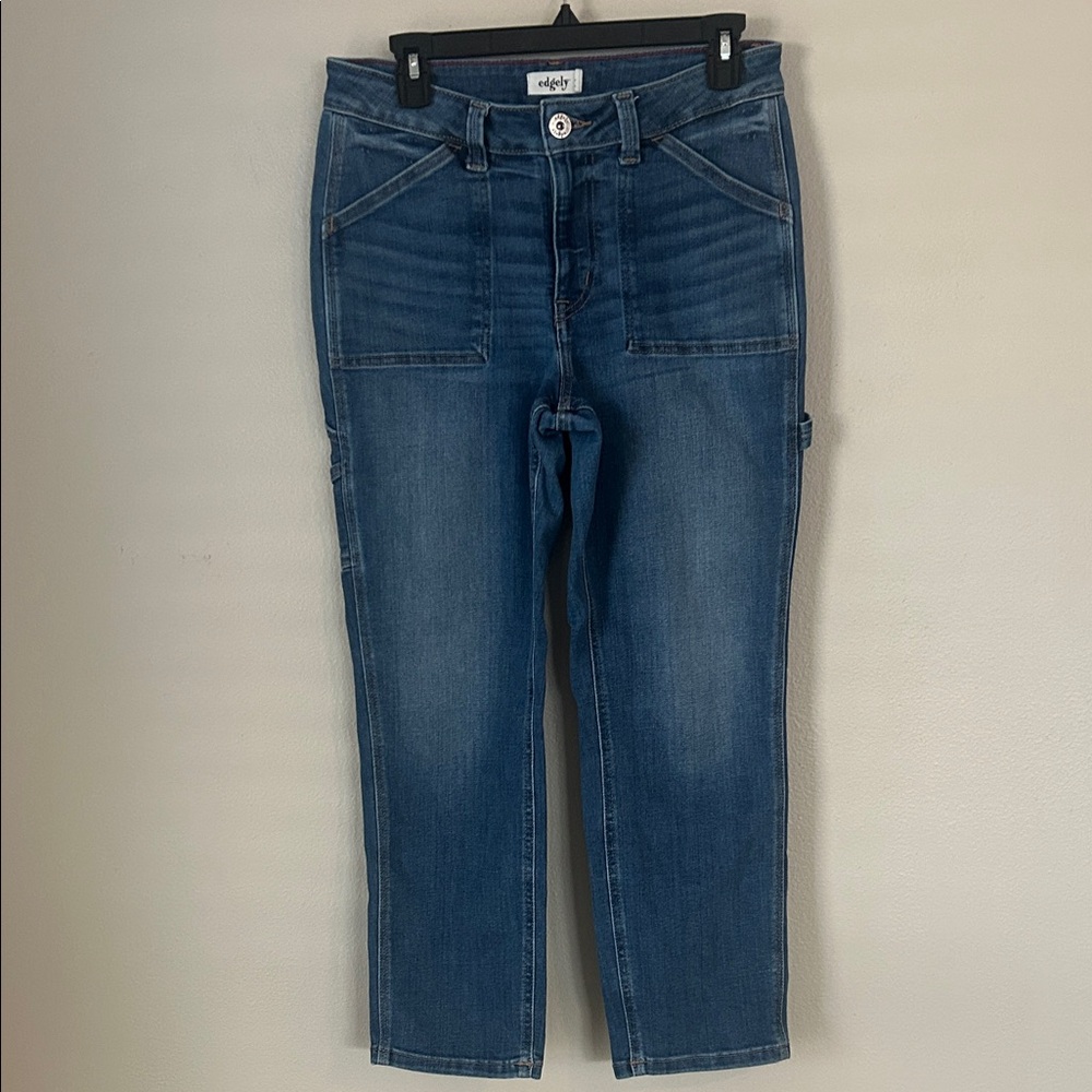 Edgely Slim straight ankle high rise Women's Cropped Blue Jeans Size 10